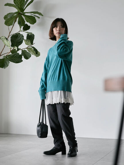 裏起毛ストレッチパンツ（グレー/チャコールグレー/ブラック/モカ）｜Samansa Mos2 blue（サマンサモスモス ブルー）通販