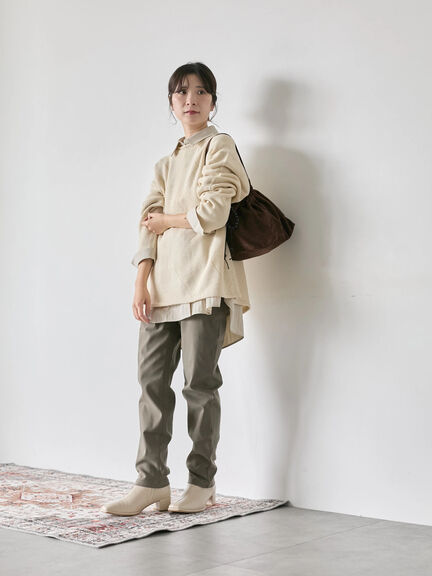 裏起毛ストレッチパンツ（グレー/チャコールグレー/ブラック/モカ）｜Samansa Mos2 blue（サマンサモスモス ブルー）通販