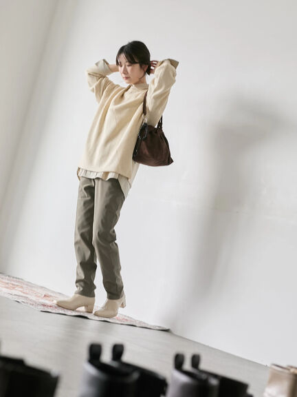 裏起毛ストレッチパンツ（グレー/チャコールグレー/ブラック/モカ）｜Samansa Mos2 blue（サマンサモスモス ブルー）通販