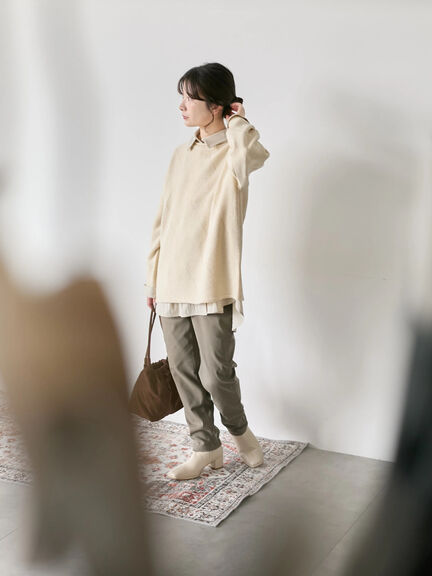 裏起毛ストレッチパンツ（グレー/チャコールグレー/ブラック/モカ）｜Samansa Mos2 blue（サマンサモスモス ブルー）通販