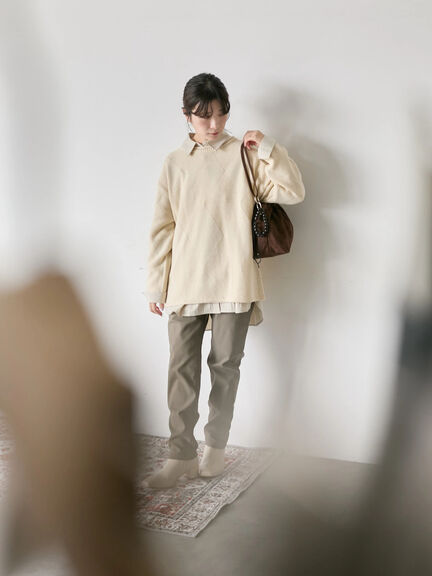 裏起毛ストレッチパンツ（グレー/チャコールグレー/ブラック/モカ）｜Samansa Mos2 blue（サマンサモスモス ブルー）通販