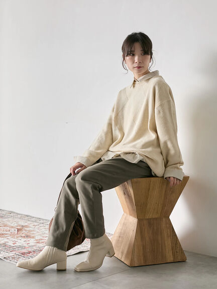 裏起毛ストレッチパンツ（グレー/チャコールグレー/ブラック/モカ）｜Samansa Mos2 blue（サマンサモスモス ブルー）通販