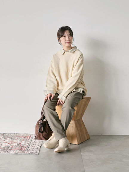 裏起毛ストレッチパンツ（グレー/チャコールグレー/ブラック/モカ）｜Samansa Mos2 blue（サマンサモスモス ブルー）通販