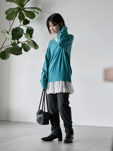 裏起毛ストレッチパンツ（グレー/チャコールグレー/ブラック/モカ）｜Samansa Mos2 blue（サマンサモスモス ブルー）通販