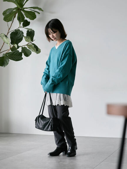 裏起毛ストレッチパンツ（グレー/チャコールグレー/ブラック/モカ）｜Samansa Mos2 blue（サマンサモスモス ブルー）通販