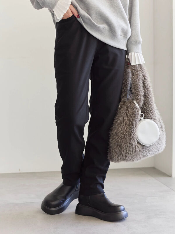 裏起毛ストレッチパンツ（グレー/チャコールグレー/ブラック/モカ）｜Samansa Mos2 blue（サマンサモスモス ブルー）通販