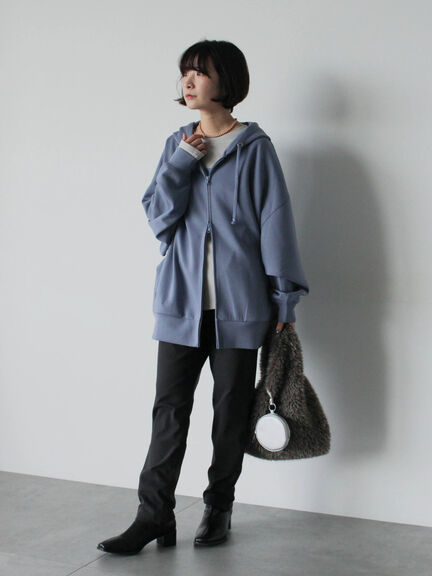 裏起毛ストレッチパンツ（グレー/チャコールグレー/ブラック/モカ）｜Samansa Mos2 blue（サマンサモスモス ブルー）通販