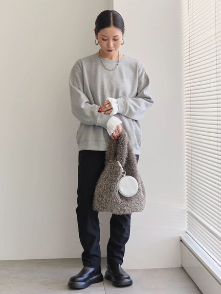 裏起毛ストレッチパンツ（グレー/チャコールグレー/ブラック/モカ）｜Samansa Mos2 blue（サマンサモスモス ブルー）通販