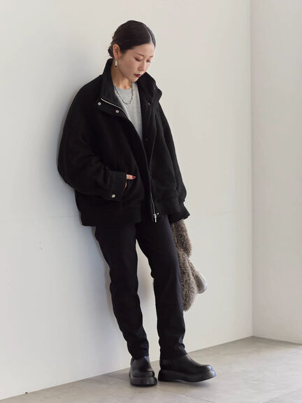 裏起毛ストレッチパンツ（グレー/チャコールグレー/ブラック/モカ）｜Samansa Mos2 blue（サマンサモスモス ブルー）通販