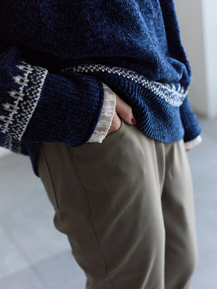 裏起毛ストレッチパンツ（グレー/チャコールグレー/ブラック/モカ）｜Samansa Mos2 blue（サマンサモスモス ブルー）通販