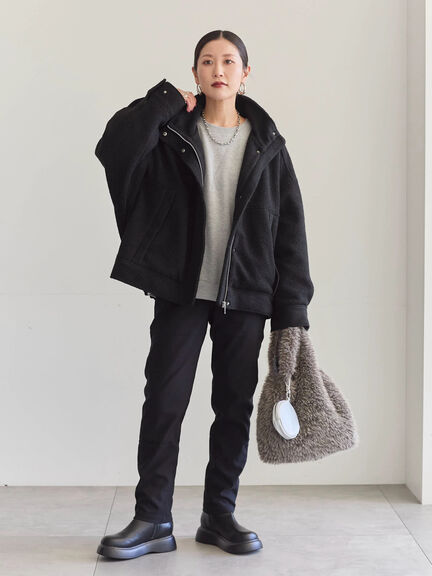 裏起毛ストレッチパンツ（グレー/チャコールグレー/ブラック/モカ）｜Samansa Mos2 blue（サマンサモスモス ブルー）通販