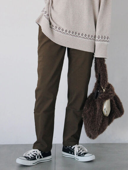 裏起毛ストレッチパンツ（グレー/チャコールグレー/ブラック/モカ）｜Samansa Mos2 blue（サマンサモスモス ブルー）通販