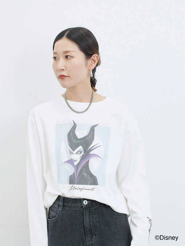 セール】 【Disney】ヴィランズ/ロンT（オフホワイト/チャコールグレー