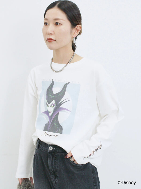 セール】 【Disney】ヴィランズ/ロンT（オフホワイト/チャコールグレー
