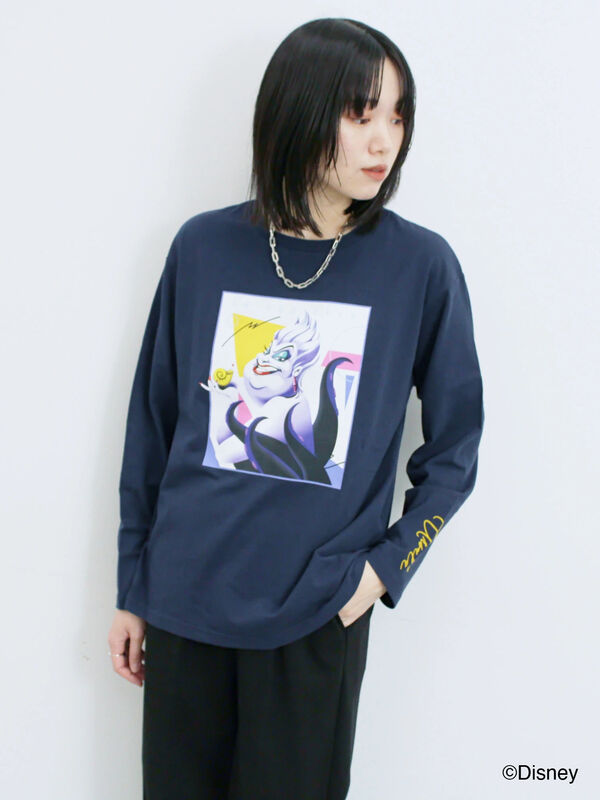 セール】 【Disney】ヴィランズ/ロンT（オフホワイト/チャコールグレー