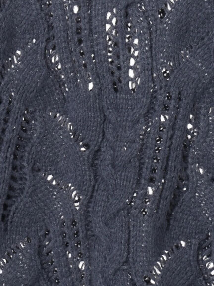 透かしケーブルニットプルオーバー（オフホワイト/チャコールグレー/サックスブルー）｜Samansa Mos2 blue（サマンサモスモス ブルー）通販