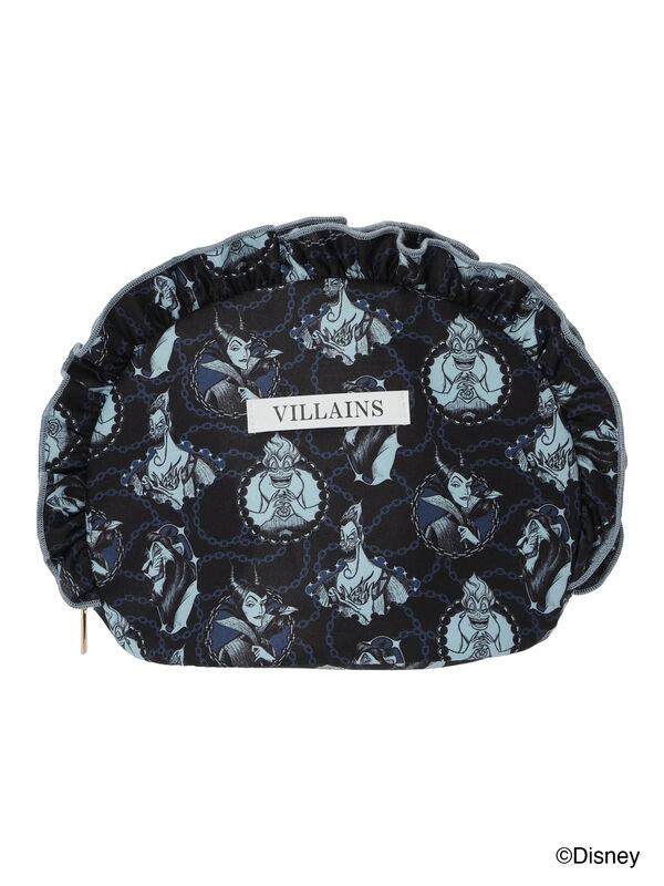 セール】 【Disney】ヴィランズ/フリルポーチ（ブラック/ブルー