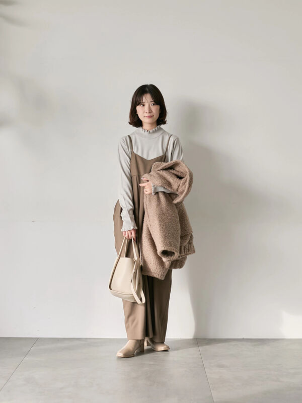 セール】 タック入りコクーンジャンスカ（チャコールグレー/ブラック