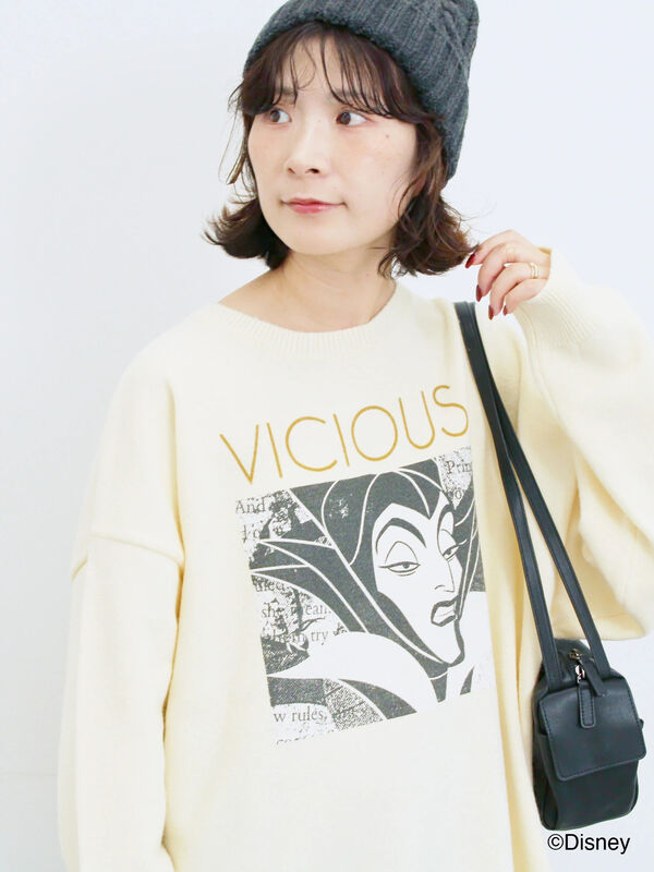 セール】 【Disney】ヴィランズ/ニット（オフホワイト/グレー/ネイビー