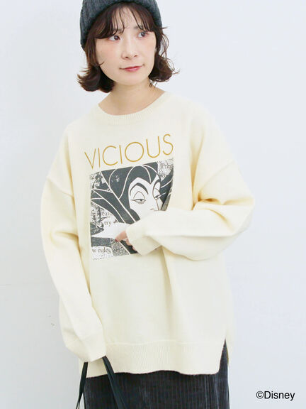 【Disney】ヴィランズ/ニット（オフホワイト/グレー/ネイビー）｜Samansa Mos2 blue（サマンサモスモス ブルー）通販