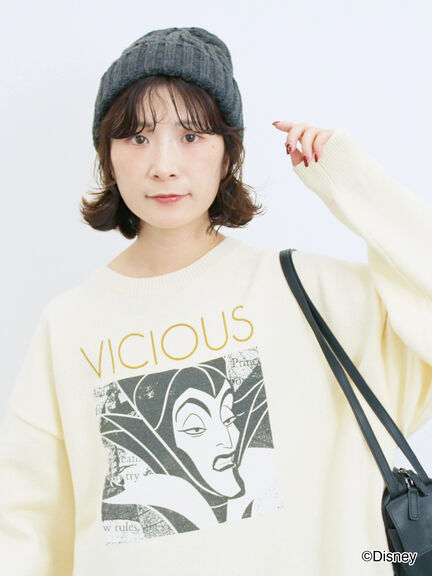 【Disney】ヴィランズ/ニット（オフホワイト/グレー/ネイビー）｜Samansa Mos2 blue（サマンサモスモス ブルー）通販