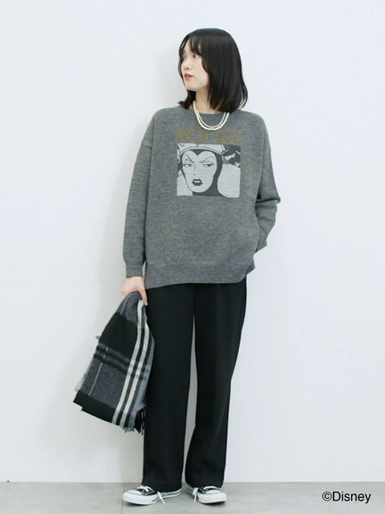 【Disney】ヴィランズ/ニット（オフホワイト/グレー/ネイビー）｜Samansa Mos2 blue（サマンサモスモス ブルー）通販