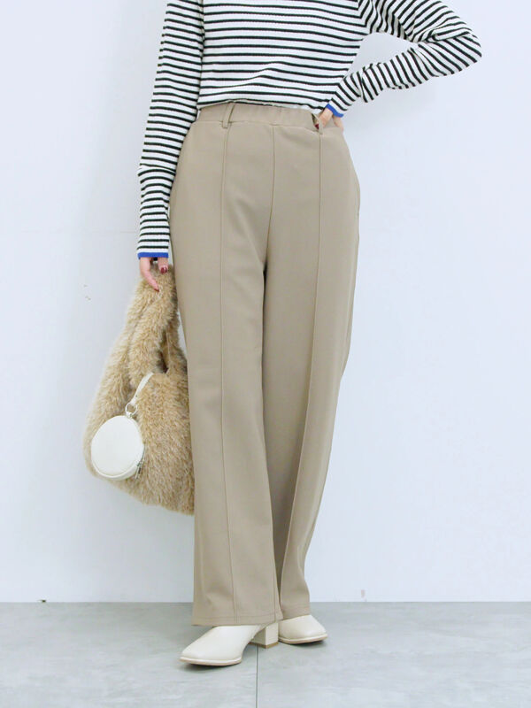 セール】 カットジョーゼット裏ボンディングパンツ（チャコールグレー