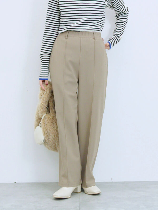 セール】 カットジョーゼット裏ボンディングパンツ（チャコールグレー