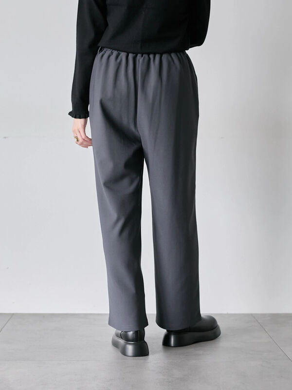 セール】 カットジョーゼット裏ボンディングパンツ（チャコールグレー