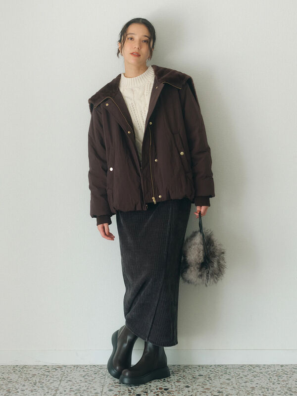 マロンさま♡チャコールグレー セール】 親子コールラップ風スカート（チャコールグレー/ブラック