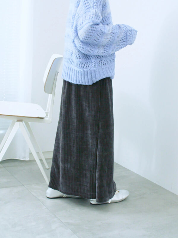 親子コールラップ風スカート（チャコールグレー/ブラック/ブラウン