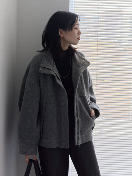 スライバーBIGブルゾン（グレー/ブラック/モカ）｜Samansa Mos2 blue（サマンサモスモス ブルー）通販