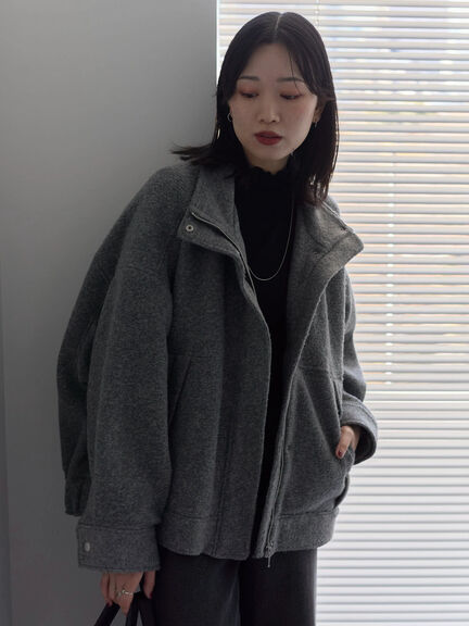 スライバーBIGブルゾン（グレー/ブラック/モカ）｜Samansa Mos2 blue（サマンサモスモス ブルー）通販