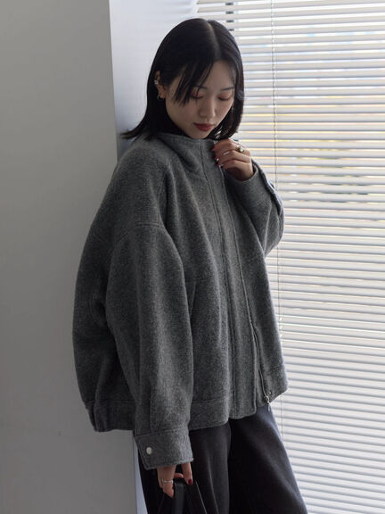 スライバーBIGブルゾン（グレー/ブラック/モカ）｜Samansa Mos2 blue（サマンサモスモス ブルー）通販