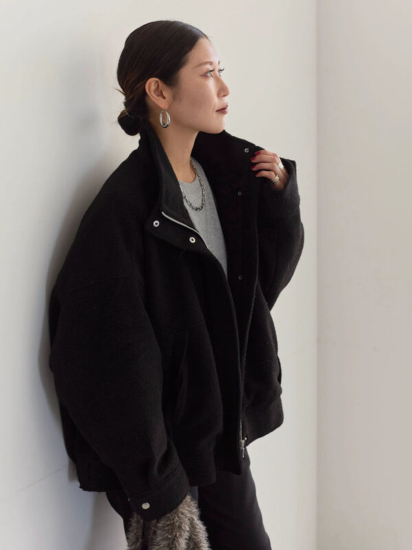 スライバーBIGブルゾン（グレー/ブラック/モカ/アウター/コート