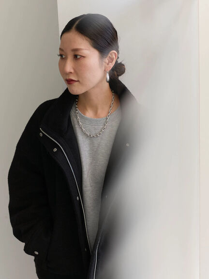 スライバーBIGブルゾン（グレー/ブラック/モカ）｜Samansa Mos2 blue（サマンサモスモス ブルー）通販