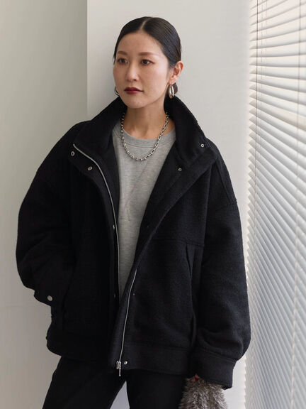 スライバーBIGブルゾン（グレー/ブラック/モカ）｜Samansa Mos2 blue（サマンサモスモス ブルー）通販