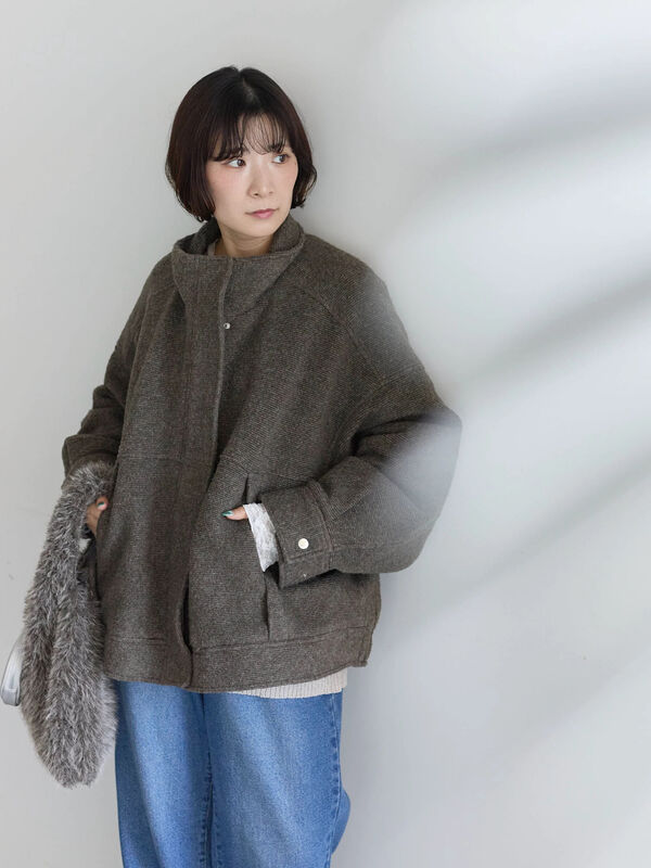 スライバーBIGブルゾン（グレー/ブラック/モカ/アウター/コート