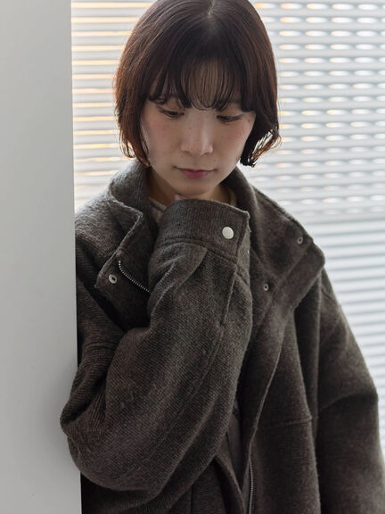 スライバーBIGブルゾン（グレー/ブラック/モカ）｜Samansa Mos2 blue（サマンサモスモス ブルー）通販