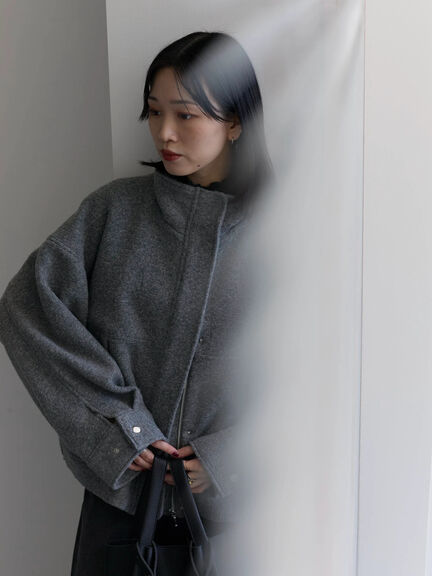 スライバーBIGブルゾン（グレー/ブラック/モカ）｜Samansa Mos2 blue（サマンサモスモス ブルー）通販