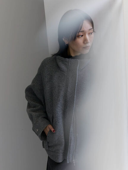 スライバーBIGブルゾン（グレー/ブラック/モカ）｜Samansa Mos2 blue（サマンサモスモス ブルー）通販