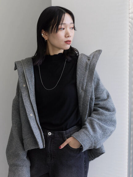 スライバーBIGブルゾン（グレー/ブラック/モカ）｜Samansa Mos2 blue（サマンサモスモス ブルー）通販