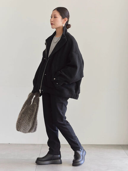 スライバーBIGブルゾン（グレー/ブラック/モカ）｜Samansa Mos2 blue（サマンサモスモス ブルー）通販