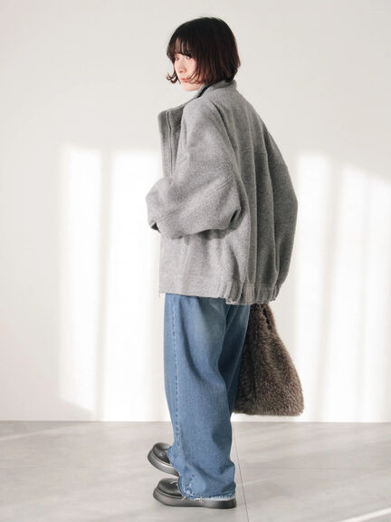 スライバーBIGブルゾン（グレー/ブラック/モカ）｜Samansa Mos2 blue（サマンサモスモス ブルー）通販