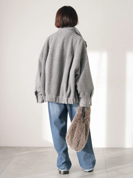 スライバーBIGブルゾン（グレー/ブラック/モカ）｜Samansa Mos2 blue（サマンサモスモス ブルー）通販