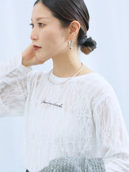 シアージャガードロゴ入りプルオーバー（オフホワイト/チャコールグレー/Ｓグレー）｜Samansa Mos2 blue（サマンサモスモス ブルー）通販