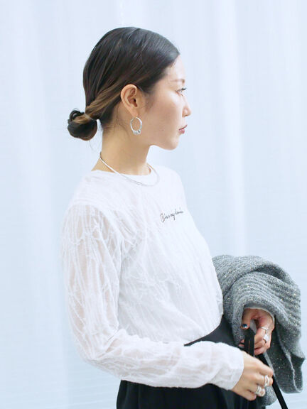 シアージャガードロゴ入りプルオーバー（オフホワイト/チャコールグレー/Ｓグレー）｜Samansa Mos2 blue（サマンサモスモス ブルー）通販