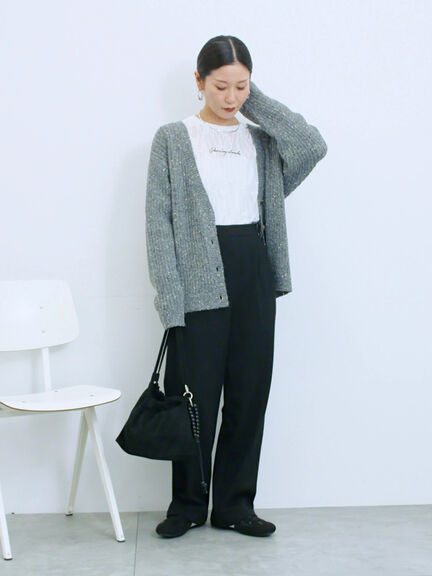 シアージャガードロゴ入りプルオーバー（オフホワイト/チャコールグレー/Ｓグレー）｜Samansa Mos2 blue（サマンサモスモス ブルー）通販