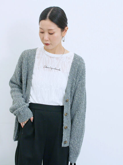 シアージャガードロゴ入りプルオーバー（オフホワイト/チャコールグレー/Ｓグレー）｜Samansa Mos2 blue（サマンサモスモス ブルー）通販