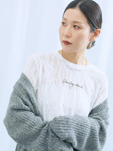 シアージャガードロゴ入りプルオーバー（オフホワイト/チャコールグレー/Ｓグレー）｜Samansa Mos2 blue（サマンサモスモス ブルー）通販